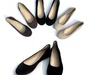 Ladies Comfort Suede Flats Flat Ballet Ballerina Slip Shoes on Luulla